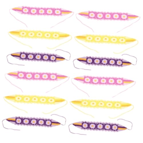 FRCOLOR 12 Stk Haken Nadel Haarband Strickstirnbänder Stylisches Stirnband Blumenmuster Breitkrempiges Haarband Häkeln Stirnband Stilvolle Haarbänder Stoff von FRCOLOR