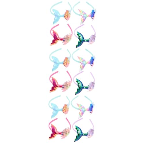 FRCOLOR 12 Stk Meerjungfrau Stirnband Meerjungfrau Haarband Zubehör Abs Glitzerndes Stirnband Kostüm Für Kinder Outfits Für Mädchen Damen-stirnband Accessoires Für Mädchen Plastik von FRCOLOR