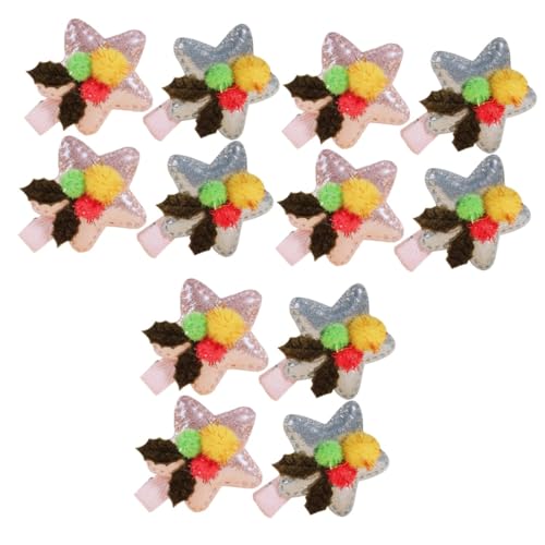 FRCOLOR 12 Stk Pentagramm-haarnadel Haarspangen Für Haarnadeln Für Kinder Stern-haarspangen Haarspangen Kinder Dekor Stern-haarschmuck Entenschnabel-clip Kleinkind Mädchen Vlies von FRCOLOR