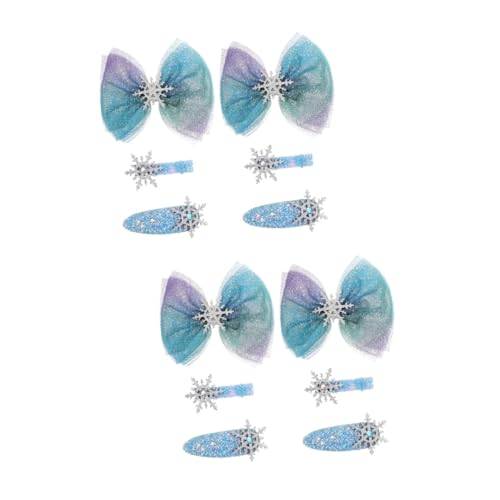 FRCOLOR 12 Stk Schneeflocken-Haarspangen-Set Kinderanzug Haarschmuck für Kinder Haarspangen für Kinder Schneeflocken-Haarnadeln glitzernde Bownot-Haarspangen Schneeflocken-Clips Krawatte von FRCOLOR