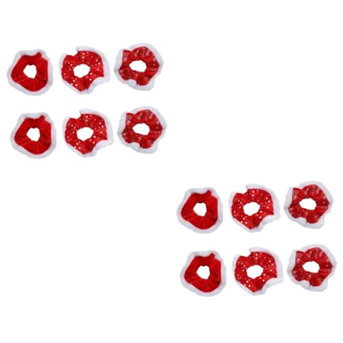 FRCOLOR 12 Stk Weihnachts-Darm-Haarring Weihnachtshaargummis elastische haarbänder scrunchy Weihnachts-Haargummi Weihnachts-Haarschmuck Haarschmuck für Frauen elastischer Haarring Stoff von FRCOLOR