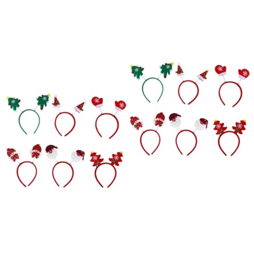 FRCOLOR 12 Stk Weihnachtsstirnband Weihnachtsbaum-Stirnband weihnachtskopf bopper weihnachts haarreif weihnachtlicher haarreif weihnachtsdeko Weihnachtshaarreifen Weihnachtshaarband Stoff von FRCOLOR