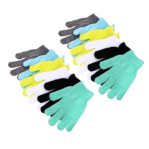 FRCOLOR 12 Stück Badehandschuhe durchblutung fördern exfoliating glove skincarepen lightweight bath gloves skin Peeling Körper handtücher Badeschrubber Badhandschuhe Polyester von FRCOLOR