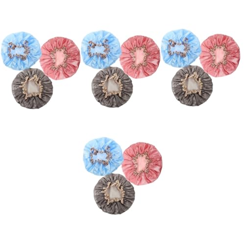 FRCOLOR 12 Stück Doppellagige Duschhaube Dekorative Duschhaube Badekappe Regenhut Für Damen Duschhut Damen Große Duschhaube Für Damen Duschhaube Beanie Elastischer Duschhut Spa von FRCOLOR
