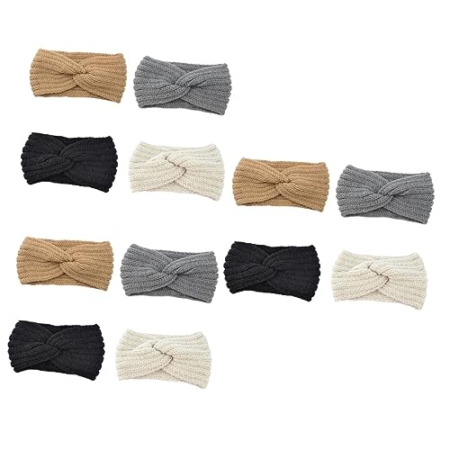 FRCOLOR 12 Stk Gestricktes Stirnband Warmes Haar-accessoire Winterwarme Kopfpackung Duschkopf Wickeln Breitrandiges Haarband Fräulein Ohrenschützer Europäisch Und Amerikanisch Garn von FRCOLOR