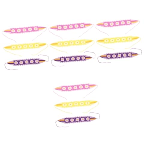 FRCOLOR 12 Stück Häkelnadel Haarbänder Farbige Stirnbänder Stoff Stirnbänder Breitkrempige Haarbänder Stilvolle Haarbänder Geschmeidige Blumen Haarbänder Häkel Haarbänder Aus Stoff von FRCOLOR