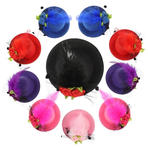FRCOLOR 12stücke Hut Haarspangen Für Mädchen Braut Party Mini Haarnadeln in Schwarz Rosé Pro Farbe von FRCOLOR