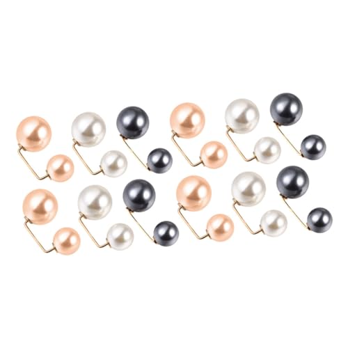 FRCOLOR 12 Stück Röcke Kleiderclips Pulloverclips Broschennadeln Mit Kunstperlen Pulloverbroschen Perlmuttfarbene Sicherheitsperlen Brustnadeln Für Damenkleidung Broschennadeln Mit von FRCOLOR