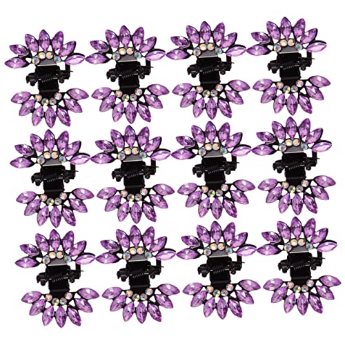 FRCOLOR 12st Schmetterlings-strass-clip Mädchen Haare Haarspangen Mit Strass Krallenhaarspangen Haarklammern Für Mädchen Föhnbürste Kind Violett Kleiner Schmetterling Kleiner Griff Plastik von FRCOLOR