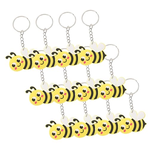 FRCOLOR 12 Stück Teiliges Bienen Schlüsselanhänger Cartoon Biene Anhänger Bag Hanging Decoration aus PVC Metall Süßes Design Robust und Vielseitig für Schlüssel und Taschen für von FRCOLOR