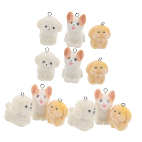 FRCOLOR 12 Stück Teiliges Cartoon Hund Anhänger Resin Flauschige DIY Hund Charms Niedliche Welpen für Schmuck Schlüsselanhänger Ohrringe Basteln Zubehör von FRCOLOR