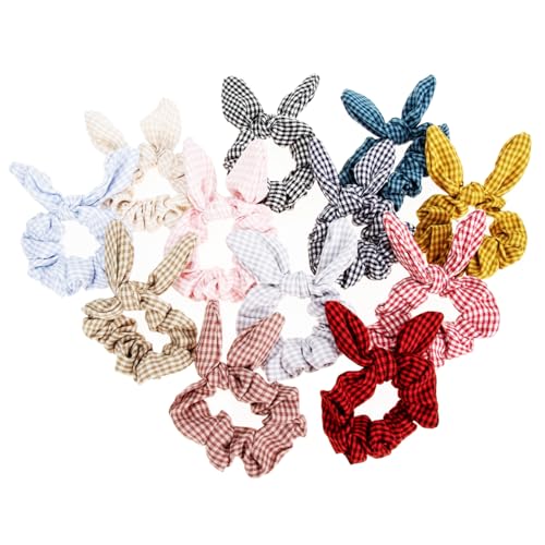 FRCOLOR 12 Stück Teiliges Elastische Haargummis mit Stoff ohr design Leichte Schonende Haarbänder für Frauen Flexibel Schnelltrocknend für Alltag Party und Vielseitige Frisuren von FRCOLOR