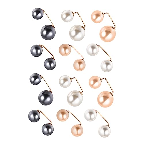 FRCOLOR 12 Stück Perlen Broschen Damen Cardigan Clips Zarte Brustnadeln Für Kleider Pullover Und Schals Kupfer Broschen Mit Kunstperlen Stilvolle Kleidung Accessoires Für Frauen von FRCOLOR