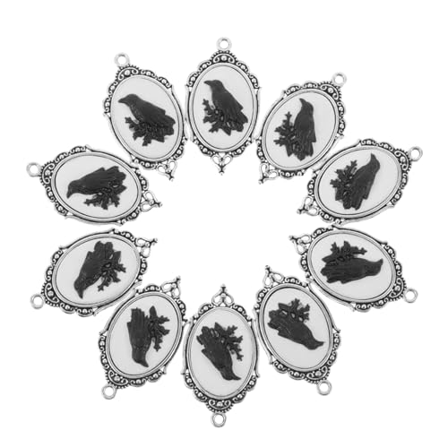 FRCOLOR 12 Stück Teiliges Gothische Krähenschmuck Anhänger aus Legierung Geprägte DIY Charms für Halloween Party Schmuckherstellung Langlebige Relief Anhänger für Halskette und Armband von FRCOLOR