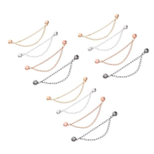 FRCOLOR 12 Stück Teiliges Magnetische Kleidungsklammern mit Stabilem Kettendesign Verstellbare Hosen und Hemdlängen Kratzfreie Befestigung Nähen Komfortable Magnetische Clips für Outdoor von FRCOLOR