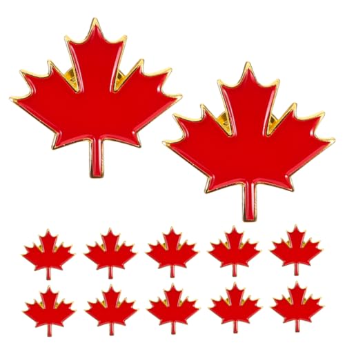 FRCOLOR 12 Stück Teiliges Maple Leaf Broschen Set Dekorative Ahornblatt Anstecknadeln aus Metall Eleganter Schalclip und Pullover Clips Vielseitige Modebroschen für Damen und Herren von FRCOLOR