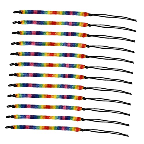 FRCOLOR 12 Stück Teiliges Regenbogen Armband Verstellbare Freundschaftsarmbänder für Damen und Herren für Pride Events und Gruppenaktivitäten und von FRCOLOR