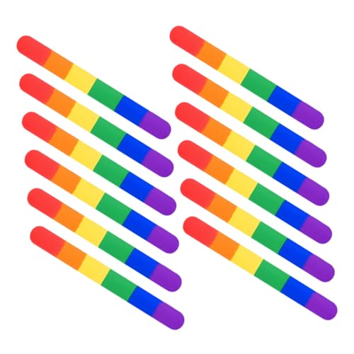 FRCOLOR 12stücke Schlagarmbänder Aus Silikon in Bunten Farben Für Partys Und Feiern Gay Pride Schlagarmbänder Kinderarmbänder Happy Birthday von FRCOLOR