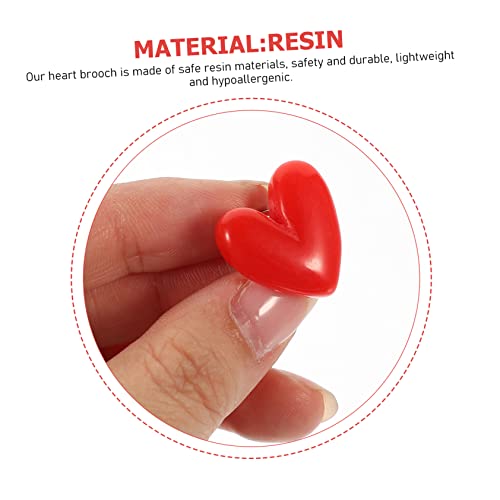 FRCOLOR 12 Stück Teiliges Rotes Herz Broschen Leichte Broschennadeln Sicherem Harz Vielseitig für Kleidung Schals und Hüte Dekoratives Accessoire für Frauen zu Valentinstag Geburtstag von FRCOLOR