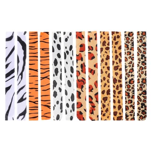 FRCOLOR 12 Stück Teiliges Slap Armbänder mit Leopard Zebra muster Bunte Tiermuster Wristbands für Einfach Anzulegen für Schul Kostümpartys Modisches Accessoire für Familie und Freunde von FRCOLOR