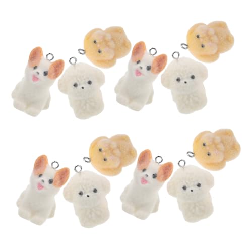 FRCOLOR 12 Stück Tier Bastel Schlüsselanhänger Schönes Harz Cartoon Armband Baumelnde Halskette Anhänger Material Hund Miniatur DIY Ohrringe Charm Anhänger D Mini von FRCOLOR