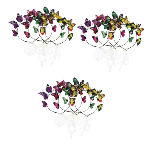 FRCOLOR 12 Stk Performance-haarreifen Brautkopfschmuck Für Die Hochzeit Mädchen-schmetterlings-stirnband Kopfschmuck Hochzeit Feenkranz Stirnband Blumenkopfschmuck Anmut Brautjungfer von FRCOLOR