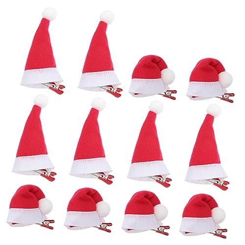 FRCOLOR 12st Weihnachtsmütze Haarnadel Weihnachtsmützenklammern Für Weihnachtsmann-haarspangen Haarnadel Mit Weihnachtsmütze Weihnachtshaarnadeln Hut Legierung Seitenclip Damen Mädchen von FRCOLOR