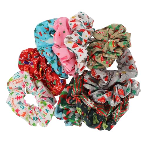 FRCOLOR 12stücke Weihnachts-haarbänder Für Damen Elastische Scrunchies Stilvolle Haargummis Im Festlichen Design Für Partys Und Alltagslooks von FRCOLOR