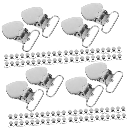 FRCOLOR 120 Stk Pfirsich-Herz-Entenschnabel-Clip Schnullerclips für Neugeborene Befestigungsclips aussetzen Schnullerhalter Clips Herz-Hosenträger-Clips beschwichtigen Blatt Knopf von FRCOLOR