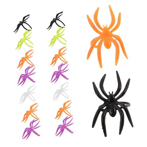 FRCOLOR 120 Stück Teiliges Spinnenring Bunte Halloween Schmuck Mini Kunststoff Ringe für Partydekoration Cupcake Topper und Goodie Bags Kinderfreundlich Leicht und Vielseitig Einsetzbar von FRCOLOR