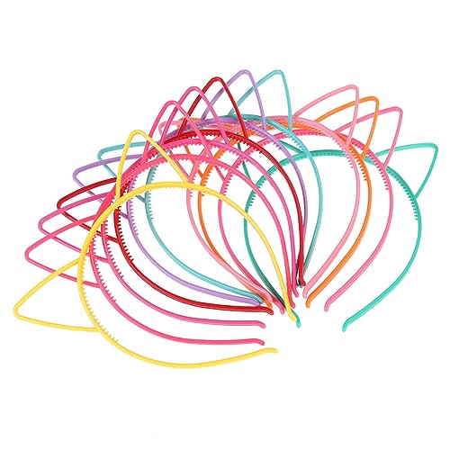 FRCOLOR Haarreifen Mit Katzenohren 12 Stück Kinderhaarbänder Bequem Für Partys Und Veranstaltungen Zufällige Farbe von FRCOLOR