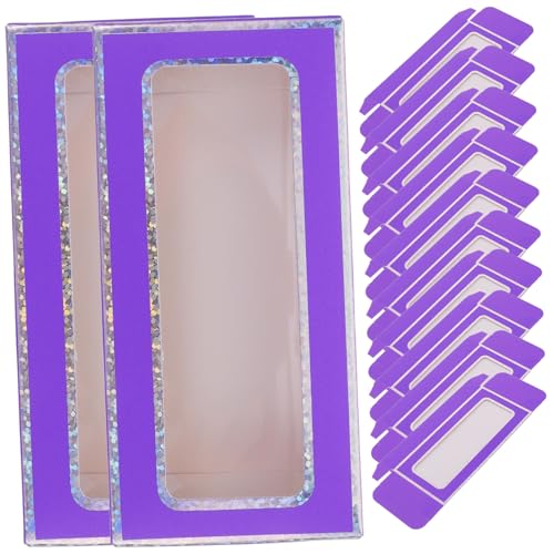 FRCOLOR 12er-box Nailart-schaukasten Schild Nagelverpackungsboxen Pediküre Klarer Nagellack Wimpernverlängerungsset Zeigen Nägel Make-up-organizer-schubladen Zinn Papier Violett von FRCOLOR