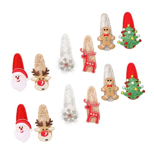 FRCOLOR 12stücke Weihnachts-haarspangen Mit Antler Und Weihnachtsbaum Haarclips Für Festliche Anlässe Süße Haaraccessoires Für Mädchen Und Erwachsene von FRCOLOR