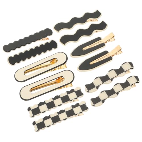 FRCOLOR 12stücke Haarspangen Karierte Und Einfarbige Haarklammern Für Frisuren Und Hochzeitslook Haarschmuck Für Damen Und Mädchen von FRCOLOR