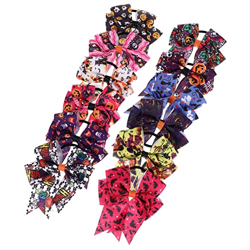 FRCOLOR 12st Halloween-haargummi Bogenhaarseile Mädchen Haarzubehör Vampir Haarspangen Für Dickes Haar Halloween Große Haarschleifen Haargummis Mantel Kinderhalloween-haarseil Kostüm Stoff von FRCOLOR