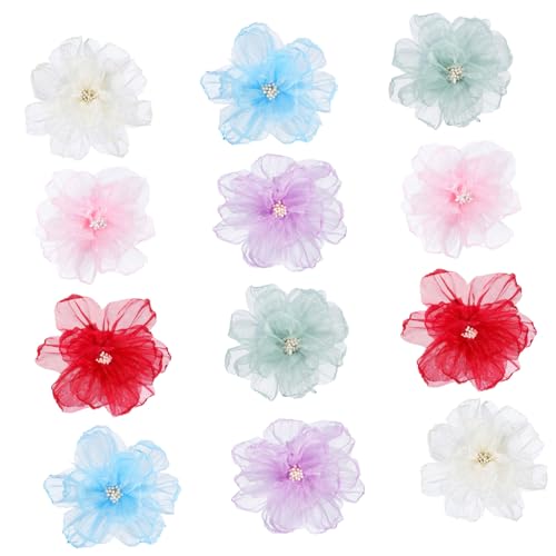 FRCOLOR 12st Netzgarn-haarnadel Fee Haarspangen Haarklammer Für Mädchen Große Brosche Blumenhaarspange Für Mädchen Alligator-haarspangen Haarnadeln Netz-haarspange Deko Gittergewebe von FRCOLOR