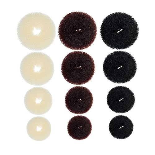 FRCOLOR 12stücke Haar-donut-dutt-maker Haarseil Haar-ringe Frauen Für Dünnes Und Mittellanges von FRCOLOR