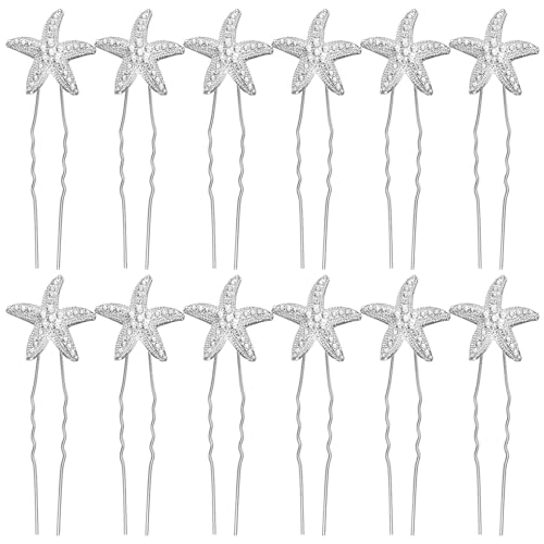 FRCOLOR 12stücke Metall-haarnadeln Mit Strasssteinen Stern-haarschmuck Für Frauen Und Mädchen Hochzeit-accessoires Für Braut Und Brautjungfern von FRCOLOR