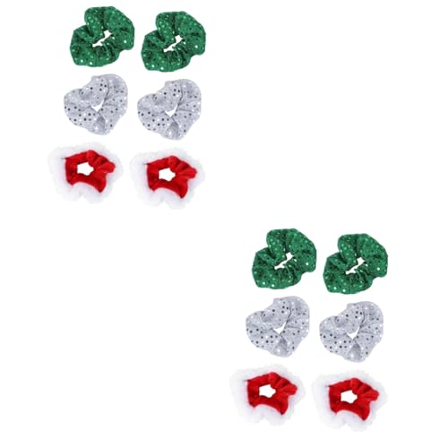 FRCOLOR 12stücke Teiliges Weihnachts-haarbänder Mit Pailletten Elastische Haargummis Für Damen Und Mädchen Für Festliche Anlässe Und Alltag von FRCOLOR