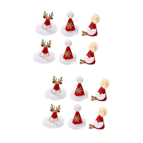 FRCOLOR 12stücke Weihnachts-haarspangen Im Hut-design Niedliche Clips Für Und Partys Für Mädchen Bringen Festliche Outfit von FRCOLOR