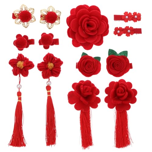 FRCOLOR 13St Haarnadel neues jahr haar kopfschmuck Haarspange mit Blumenquaste haarschmuck party mitgebsel kinder Haarspangen Haarklammer Zubehör für Kopfbedeckungen Haar Klammern festlich von FRCOLOR