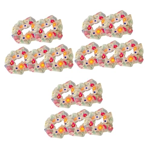 FRCOLOR 3er-set Bezauberndes Netz-haarband Mit Bestickten Blumen Pferdeschwanzhalter Für Damen Stilvolles Haar-accessoire Für Weihnachtskostümpartys Und Bühnenshows 5 Stück * 3 von FRCOLOR