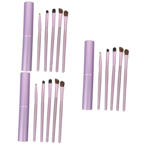 FRCOLOR 15 Stk Lidschattenpinsel Aus Rosshaar Pinsel Zum Verwischen Der Augen Puderpinsel Fixieren Augenwerkzeugpinsel Make-up-lidschatten-tool Mischpinsel Violett Mädchen Alu-box Fräulein von FRCOLOR