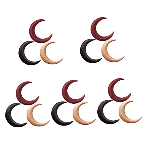 FRCOLOR 15 Stk Mond Haargabel Haarspange Haarstäbchen Handgeschnitzte Haarnadel Handgeschnitzter Haarstab Handgeschnitzte Mondhaargabel Für Frauen Antiquität Halbmond Fräulein Holz von FRCOLOR