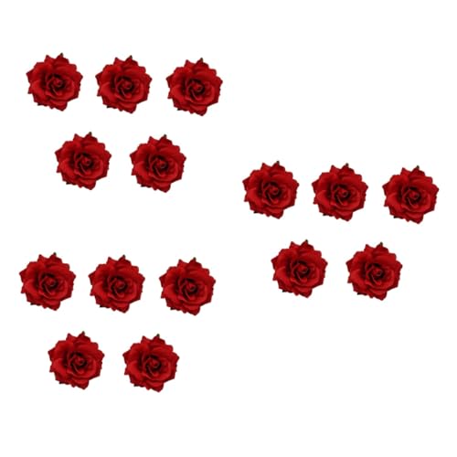 FRCOLOR 15 Stück Haarschmuck Rosenbrosche Dual Use Kopfbedeckung Künstliche Brosche Haarspangen Für Frauen Clips Hochzeit Haarspange Haarspangen Haarnadeln Rot von FRCOLOR