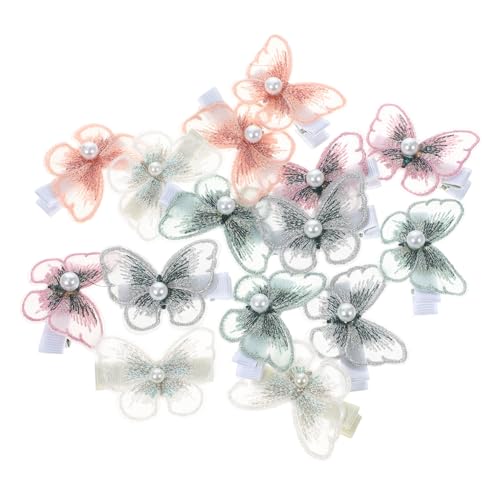FRCOLOR 15stücke Netz-schmetterlings-haarspangen Kleine Haarspangen Mit Perlendekor Schmetterlings-haar-accessoires Für Frauen Und Mädchen von FRCOLOR