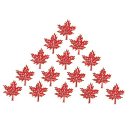 FRCOLOR 15 Stück Teiliges Ahornblatt Anstecknadel Kanadische Flagge Brosche aus Legierung mit Emaille Herbstliches Lapel Pin für Damen Rucksäcke Kleider Langlebig Sicher Befestigt für von FRCOLOR