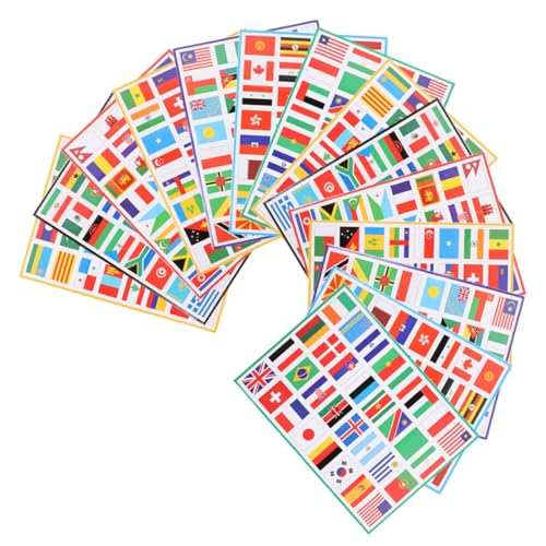 FRCOLOR Fußball-fan-aufkleber 16 Bögen Mit Flaggen-wimpelkette Für Dekorative Dekoration von FRCOLOR