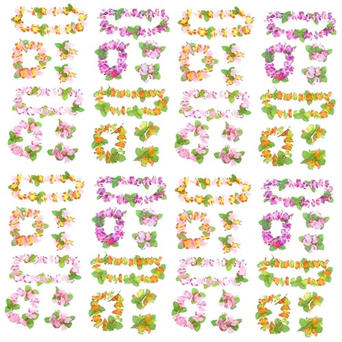 FRCOLOR 16 Sätze Hawaiian Ische Blumen Gürtel Hawaii-halsblumen Tropischer Luau-kopfschmuck Hawaiischer Kopfschmuck Plumeria-armband Hawaiianischer Kranz Blütenblatt Tuch Kleidung Kind von FRCOLOR