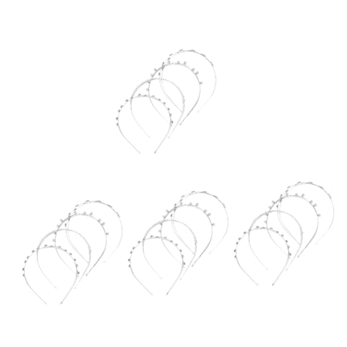 FRCOLOR 16 Stk Stirnband Für Doppelablaufbohrer Haarbänder Perlen Tiara Haarschmuck Für Frauen Haarschmuck Für Mädchen Kopfschmuck Für Frauen Braut Haarband Silver Strasssteine von FRCOLOR